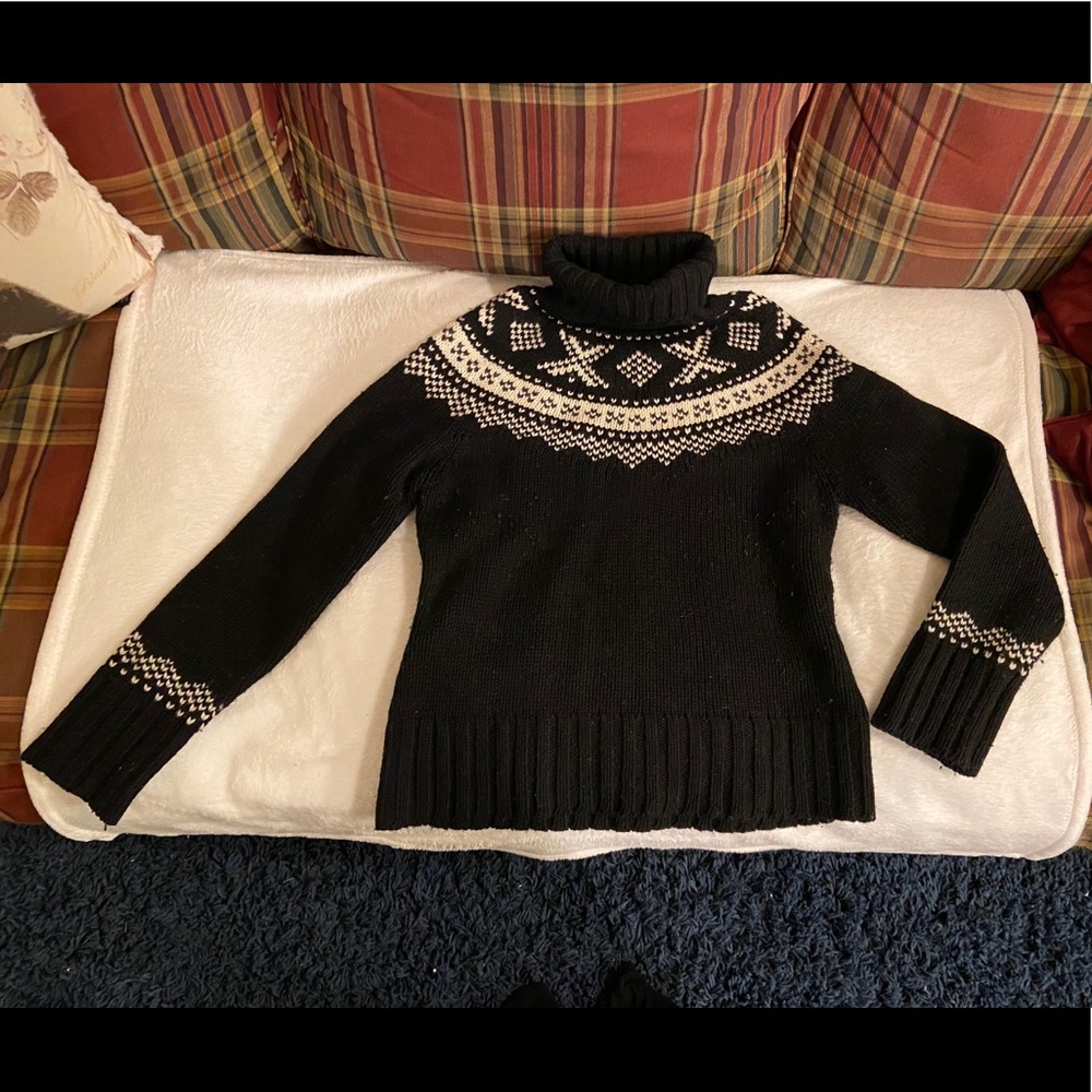 Vintage Gap fair isle black/white sweater Wool Med